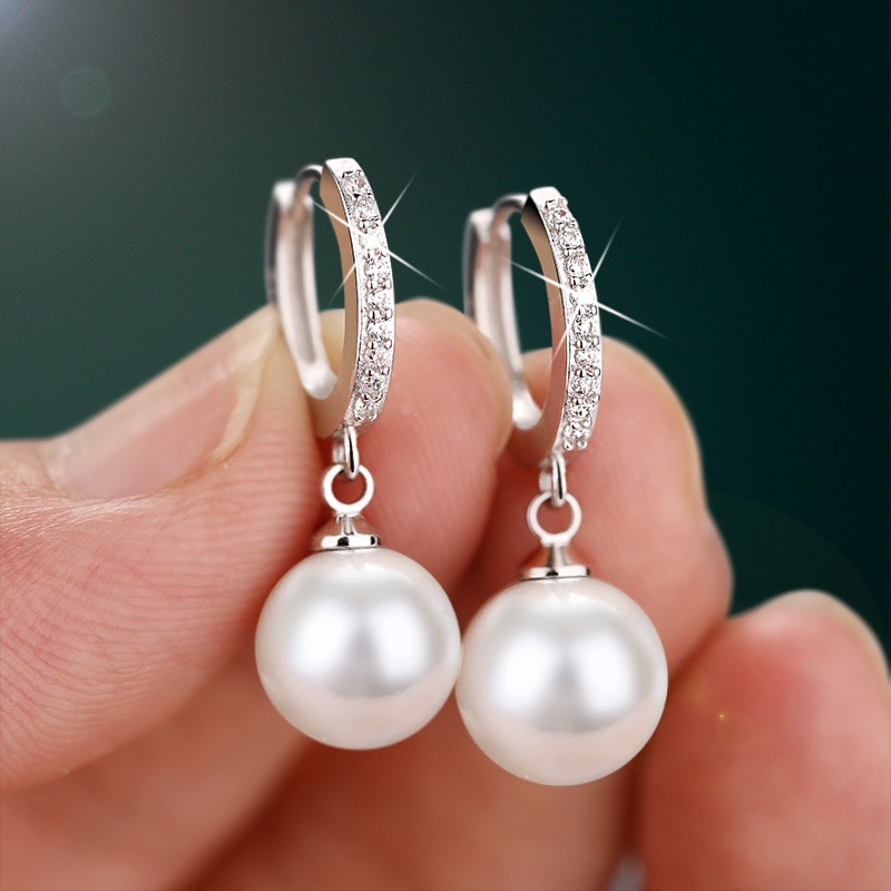 925 Sterling Silver Pearl Drop Earrings 925 Sterling Silver Pearl Drop Earrings