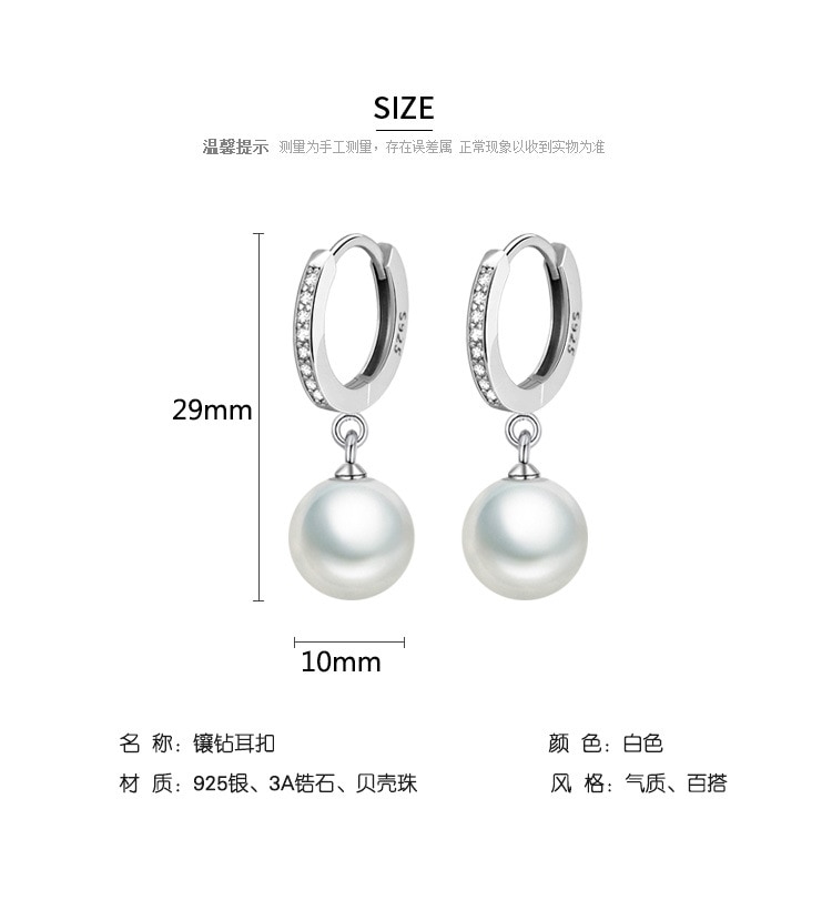 925 Sterling Silver Pearl Drop Earrings 925 Sterling Silver Pearl Drop Earrings