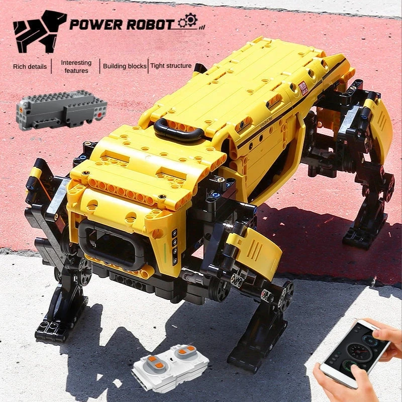 936PCS RC Power Robot Dog Building Blocks 15066 Technical Robot Toys Motorized Boston Dynamics Big Alpha Dog Model
