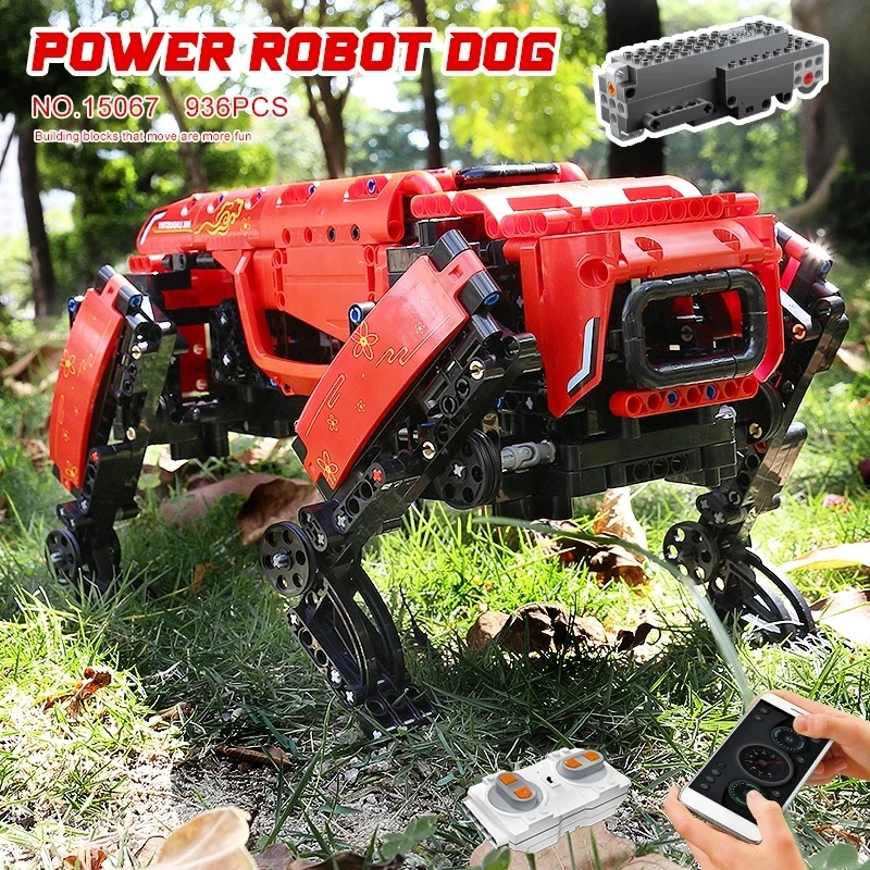 936PCS RC Power Robot Dog Building Blocks 15066 Technical Robot Toys Motorized Boston Dynamics Big Alpha Dog Model