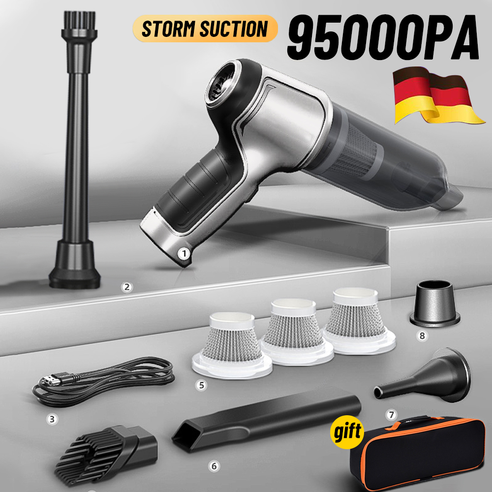 95000Pa Wireless Rechargeable Car Vacuum Cleaner Strong Suction Handheld Auto Vacuum Home and Car Dual Use Mini Vacuum 95000Pa Wireless Rechargeable Car Vacuum Cleaner Strong Suction Handheld Auto Vacuum Home and Car Dual Use Mini Vacuum