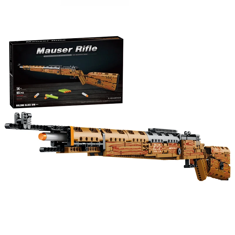 951pcs Mauser Kar98K Building Block Model Can Shoot Heavy Sniper Rifle Assemble Bricks Military Weapons Series DIY Toys