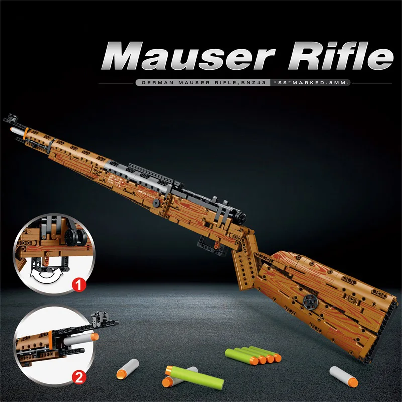 951pcs Mauser Kar98K Building Block Model Can Shoot Heavy Sniper Rifle Assemble Bricks Military Weapons Series DIY Toys 951pcs Mauser Kar98K Building Block Model Can Shoot Heavy Sniper Rifle Assemble Bricks Military Weapons Series DIY Toys