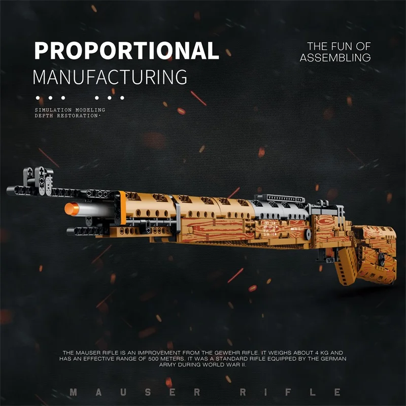 951pcs Mauser Kar98K Building Block Model Can Shoot Heavy Sniper Rifle Assemble Bricks Military Weapons Series DIY Toys 951pcs Mauser Kar98K Building Block Model Can Shoot Heavy Sniper Rifle Assemble Bricks Military Weapons Series DIY Toys