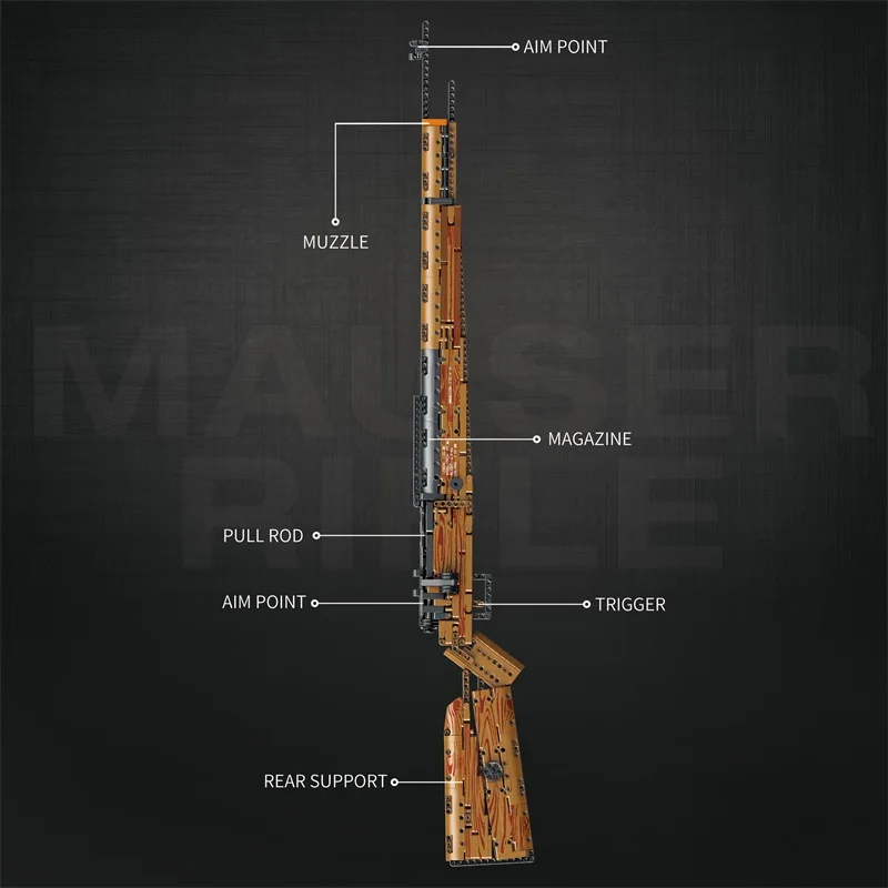 951pcs Mauser Kar98K Building Block Model Can Shoot Heavy Sniper Rifle Assemble Bricks Military Weapons Series DIY Toys 951pcs Mauser Kar98K Building Block Model Can Shoot Heavy Sniper Rifle Assemble Bricks Military Weapons Series DIY Toys
