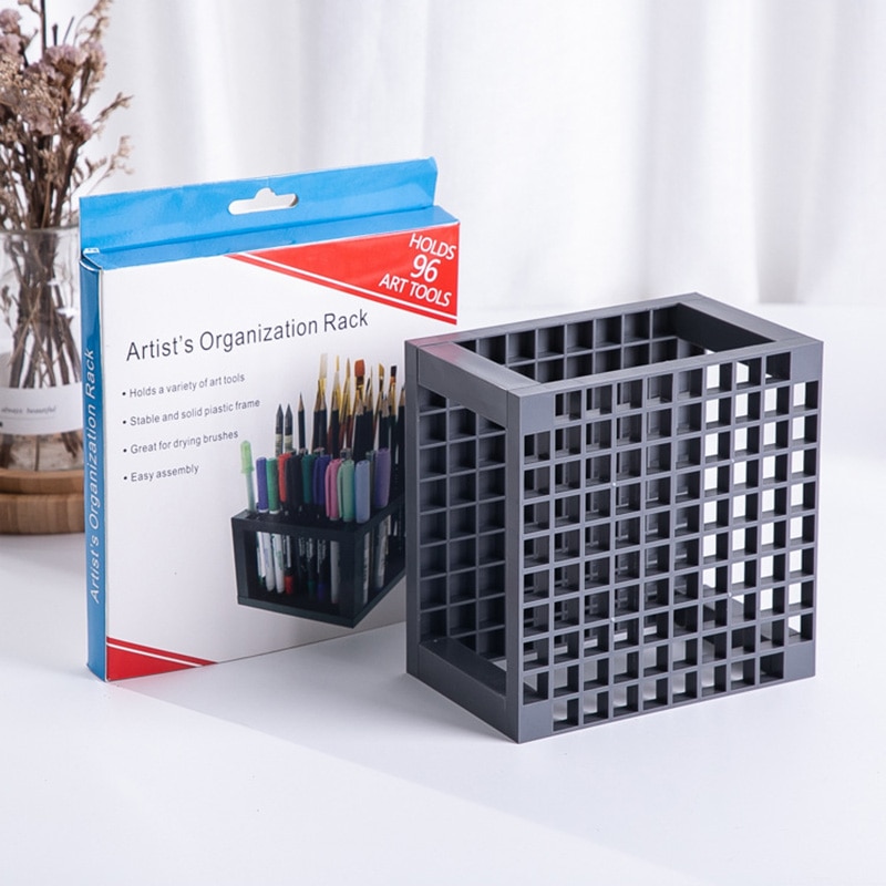 96 Holes Paintbrush Stand Pen Holder Organizer