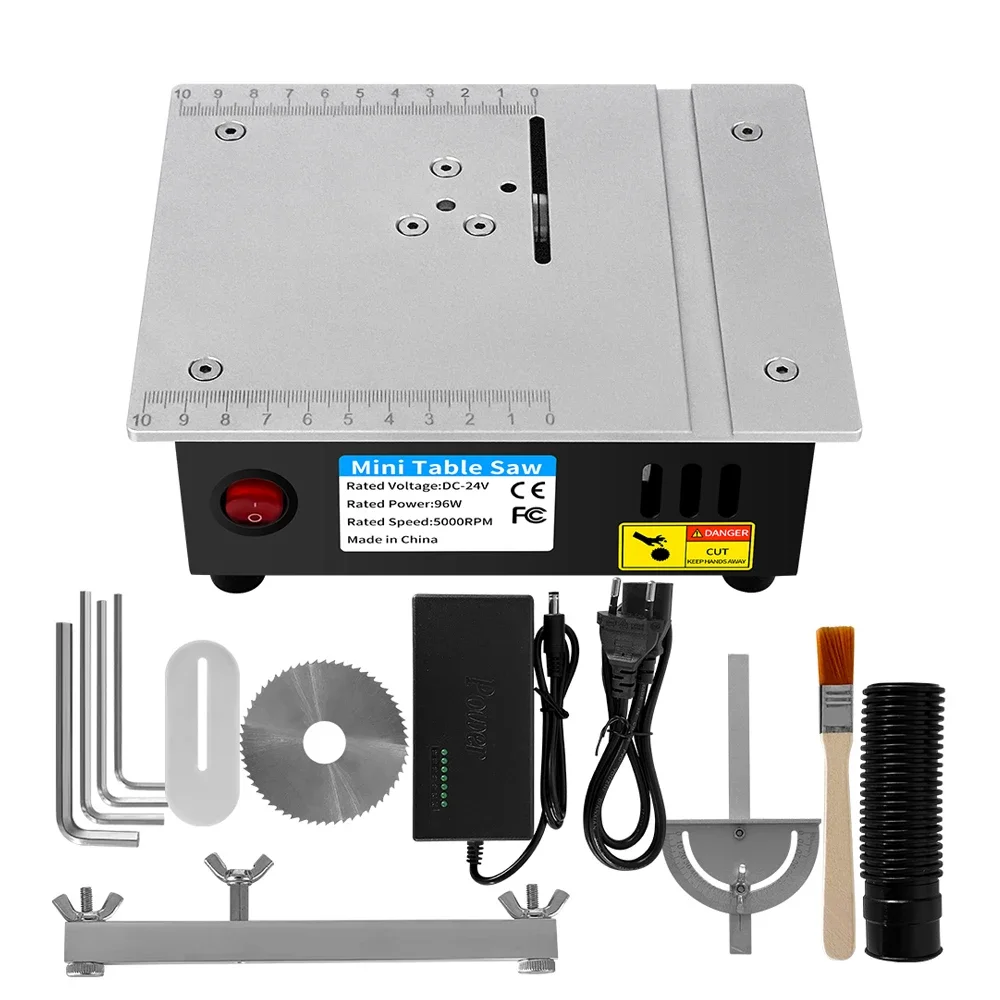 96W Mini Bench Saw Adjustable Multifunctional Table Saw Household DIY Cutting Machine Woodworking Bench Lathe Cutter