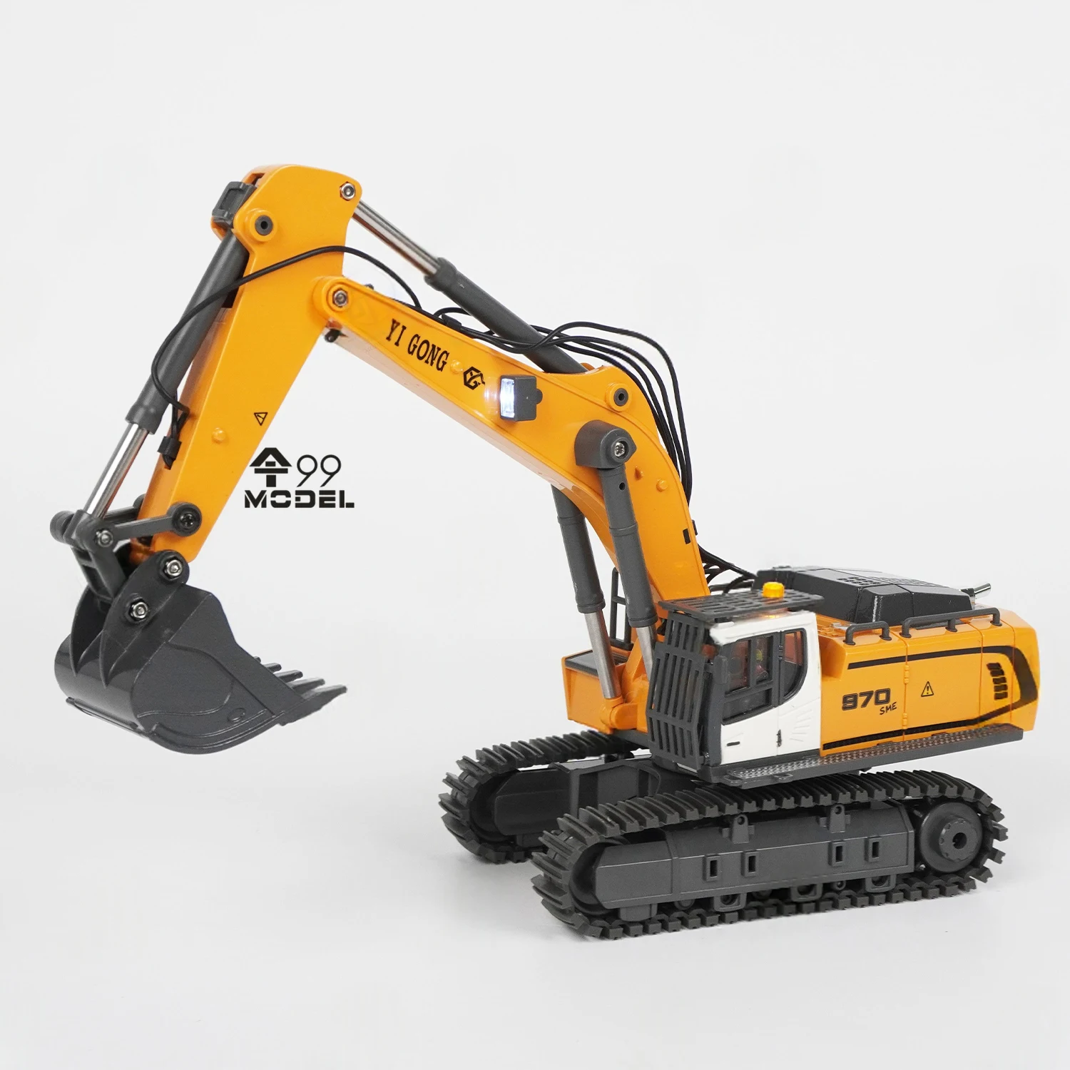 970 RC Mini Excavator 1/50 Scale Electric Excavator Simulation Model Desktop RC Excavator with Lighting System RC Car