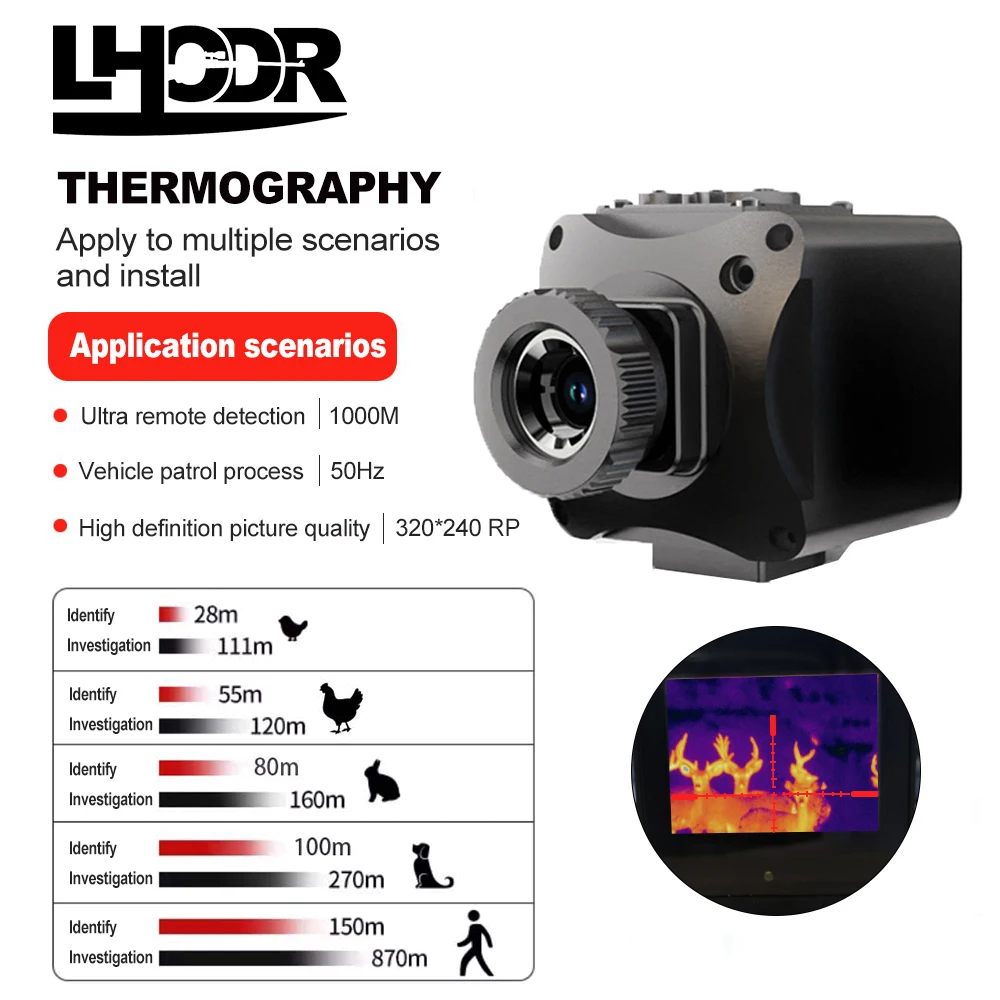 9.7MM 25MM Lenses Infrared thermal imaging camera JS Nighthawk x2-Frigate 320*256 With screen Crosshair aiming Dovetail