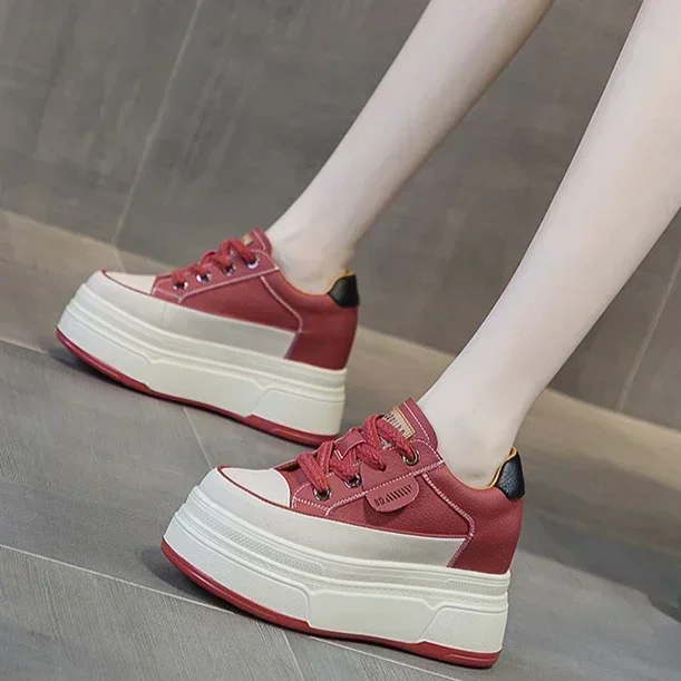 9cm Cow Suede Genuine Leather Women Vulcanized Shoes Platform Wedge Skate Boarding High Brand Heels Casual Summer Shoes 9cm Cow Suede Genuine Leather Women Vulcanized Shoes Platform Wedge Skate Boarding High Brand Heels Casual Summer Shoes