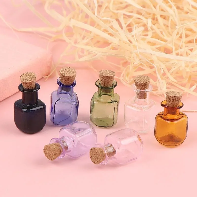 9pcs Mini Glass Color Bottles with Cork Stopper Wishing Bottles Gift Pendants DIY Home Decor Crafts Microlandscape 9pcs Mini Glass Color Bottles with Cork Stopper Wishing Bottles Gift Pendants DIY Home Decor Crafts Microlandscape