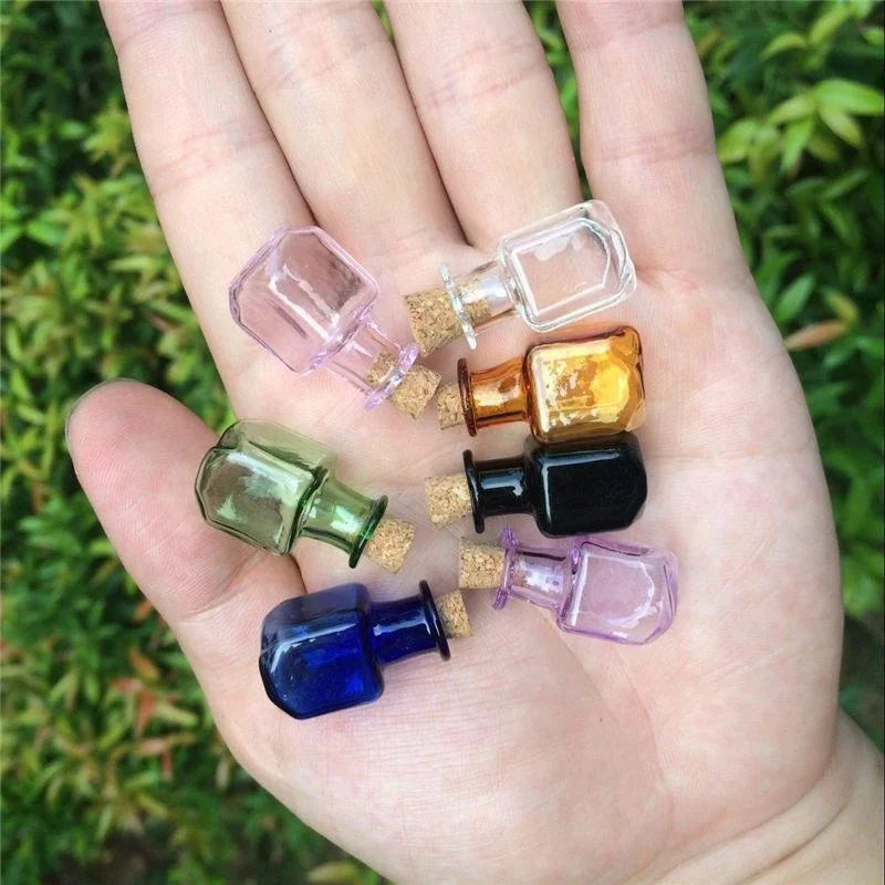 9pcs Mini Glass Color Bottles with Cork Stopper Wishing Bottles Gift Pendants DIY Home Decor Crafts Microlandscape 9pcs Mini Glass Color Bottles with Cork Stopper Wishing Bottles Gift Pendants DIY Home Decor Crafts Microlandscape