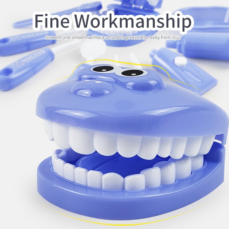 9PCS Plastic Simulation Dentist Play Set Medical Kit Pretend Toy for Kids Hygienic Habbit Cultivation Role Play Game
