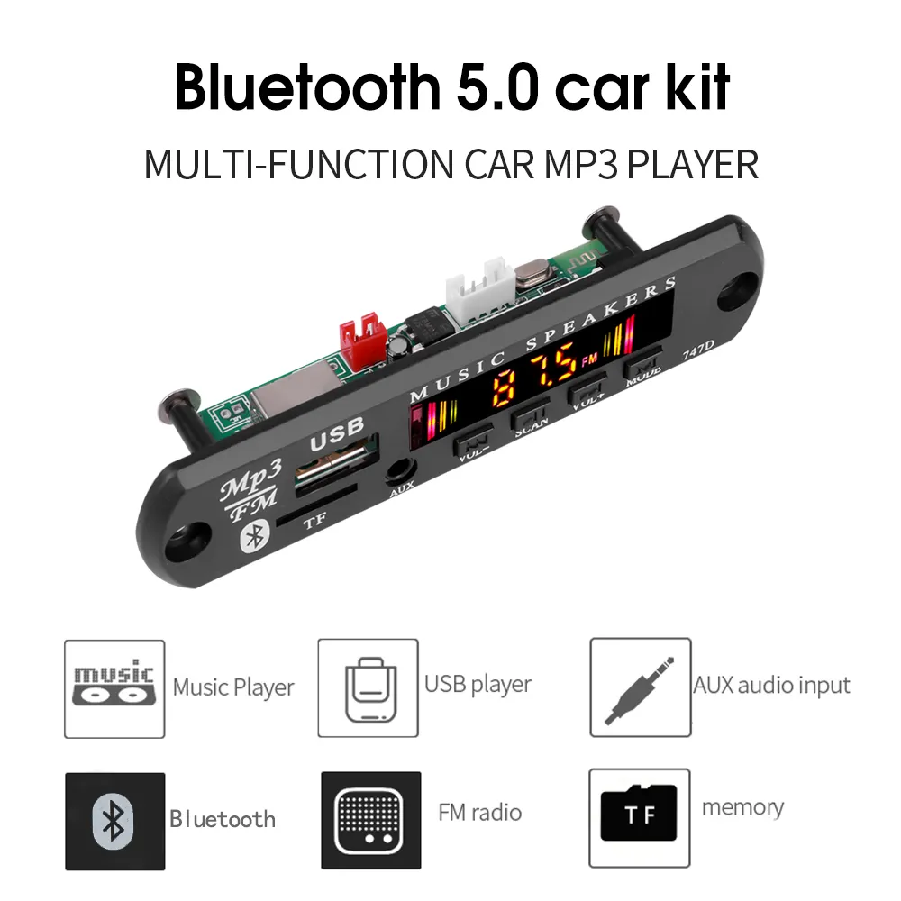 9V 12V Car MP3 WMA Decoder Board Audio MP3 Player USB TF FM Radio Module Wireless Bluetooth 5.0 For Car 9V 12V Car MP3 WMA Decoder Board Audio MP3 Player USB TF FM Radio Module Wireless Bluetooth 5.0 For Car