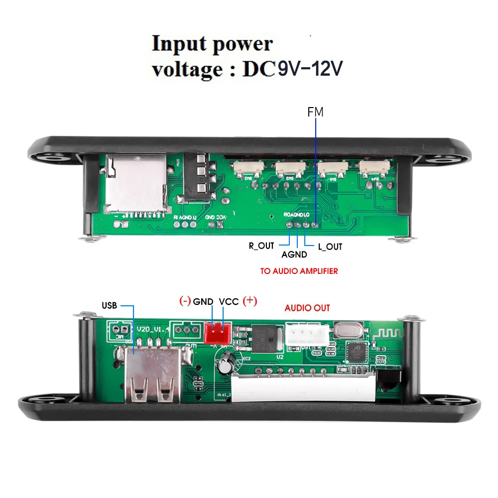 9V 12V Car MP3 WMA Decoder Board Audio MP3 Player USB TF FM Radio Module Wireless Bluetooth 5.0 For Car 9V 12V Car MP3 WMA Decoder Board Audio MP3 Player USB TF FM Radio Module Wireless Bluetooth 5.0 For Car