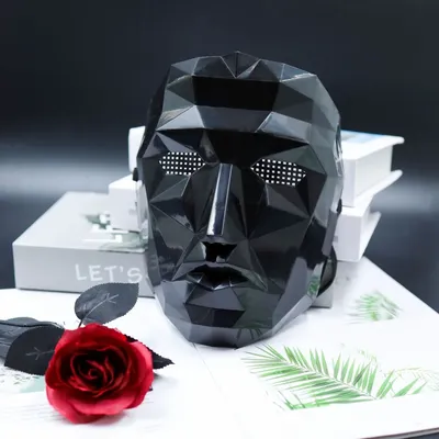 A Black Decorative Mask, Featuring a Festive Design, Ideal For Cosplay Parties, Gala Events, and Decorative Purposes A Black Decorative Mask, Featuring a Festive Design, Ideal For Cosplay Parties, Gala Events, and Decorative Purposes