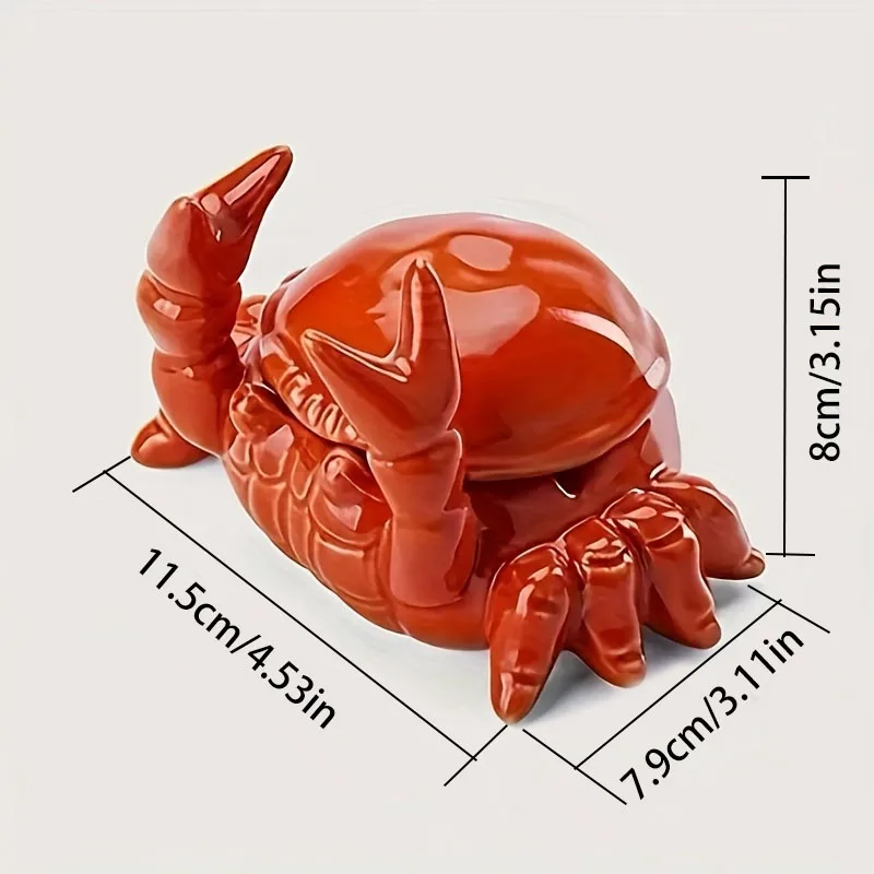A Charming Crab Ceramic Ashtray with Lid, Home and Office Decoration Tea Pet, Unique Irregular Shape A Charming Crab Ceramic Ashtray with Lid, Home and Office Decoration Tea Pet, Unique Irregular Shape