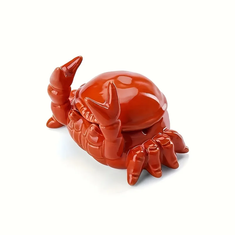 A Charming Crab Ceramic Ashtray with Lid, Home and Office Decoration Tea Pet, Unique Irregular Shape A Charming Crab Ceramic Ashtray with Lid, Home and Office Decoration Tea Pet, Unique Irregular Shape
