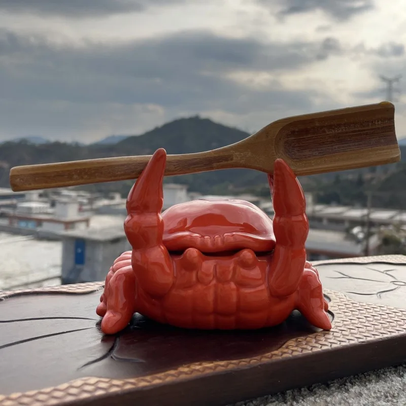 A Charming Crab Ceramic Ashtray with Lid, Home and Office Decoration Tea Pet, Unique Irregular Shape A Charming Crab Ceramic Ashtray with Lid, Home and Office Decoration Tea Pet, Unique Irregular Shape