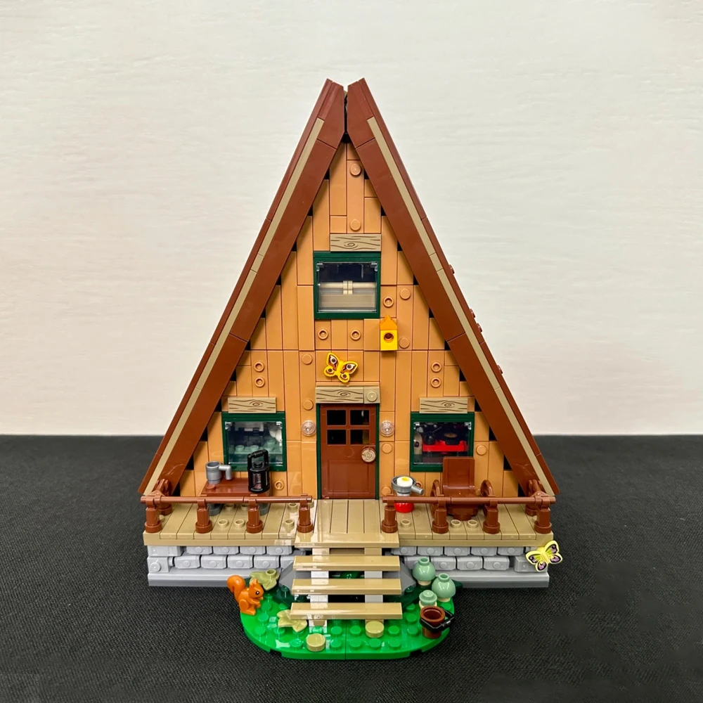 A- Frame Cabin Forest House Compatible 21338 Building Blocks stock Street View Bricks Toy For Children Gift