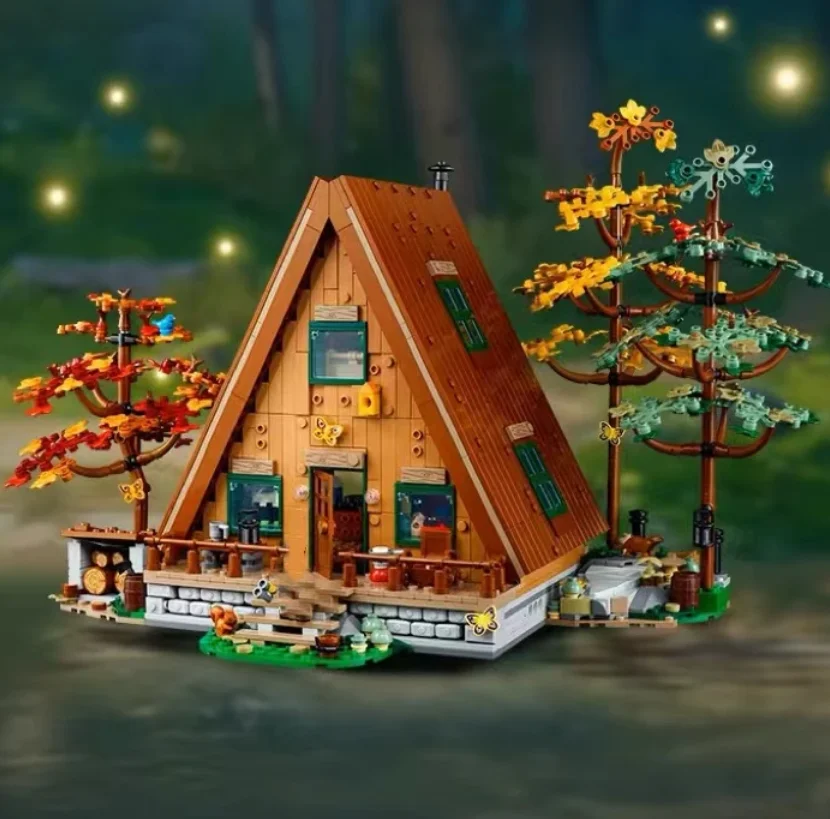 A- Frame Cabin Forest House Compatible 21338 Building Blocks stock Street View Bricks Toy For Children Gift A- Frame Cabin Forest House Compatible 21338 Building Blocks stock Street View Bricks Toy For Children Gift