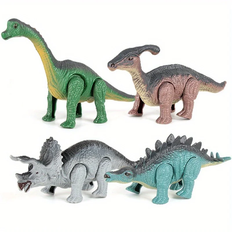 A Gift Set Of Dinosaur Toys, Running Mechanical Animal Toy That Walks Automatically When Wound Up. Birthday Gift For