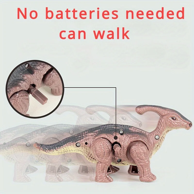 A Gift Set Of Dinosaur Toys, Running Mechanical Animal Toy That Walks Automatically When Wound Up. Birthday Gift For