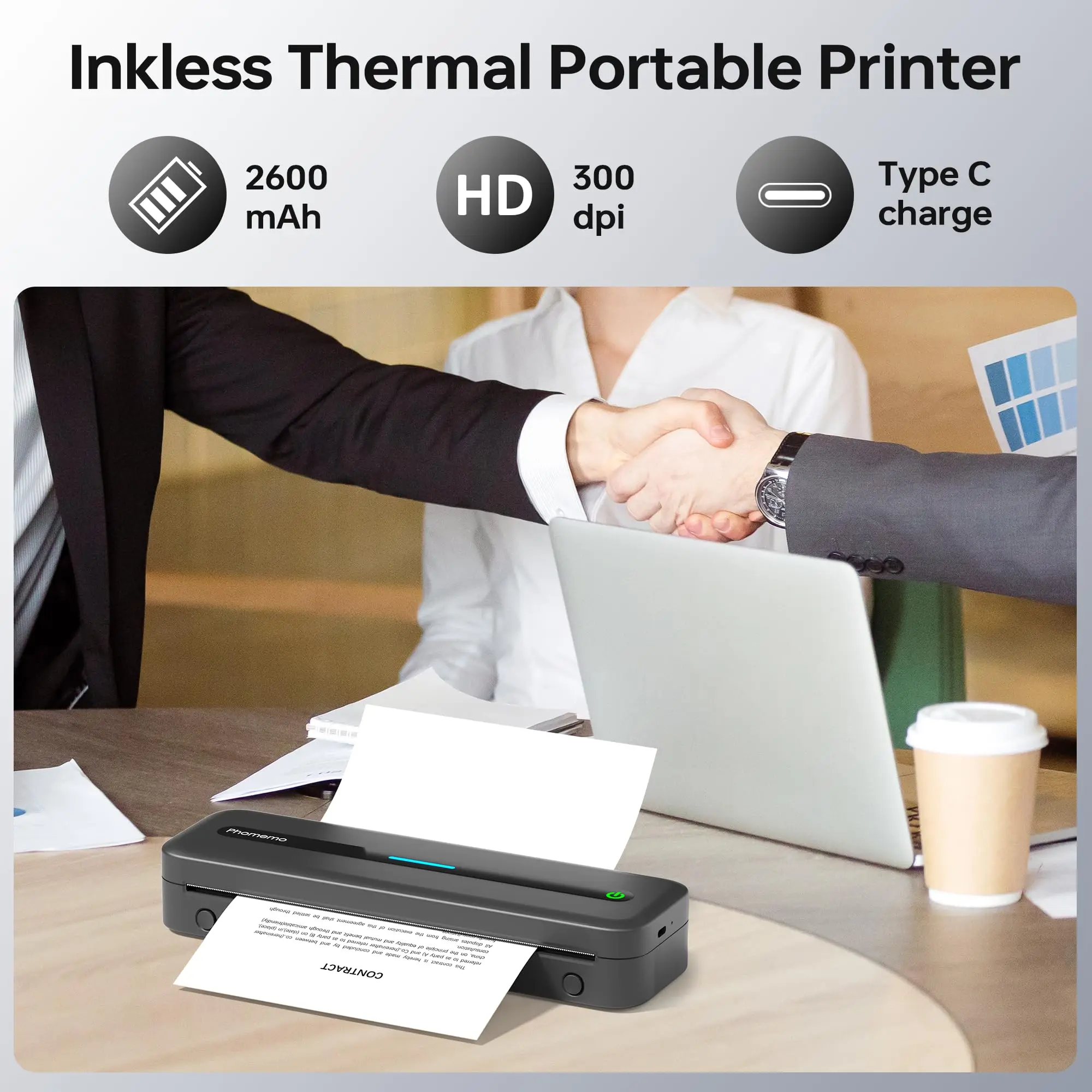 A4 Portable Printer Wireless M832 for Travel Work Home Inkless Thermal 300DPI US-letter Mobile Printer Support Android A4 Portable Printer Wireless M832 for Travel Work Home Inkless Thermal 300DPI US-letter Mobile Printer Support Android
