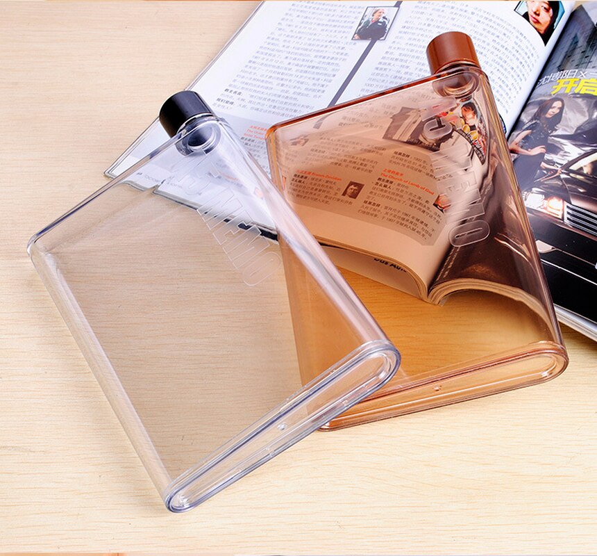 A5 Sized 420ml Flat Plastic Water Bottle A5 Sized 420ml Flat Plastic Water Bottle