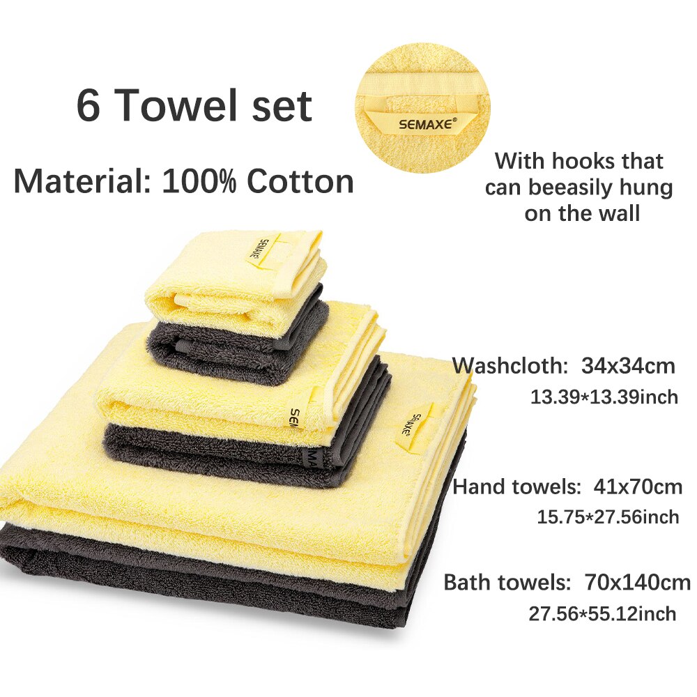 Absorbent Bathroom Towel Set (6 Pcs) Absorbent Bathroom Towel Set (6 Pcs)