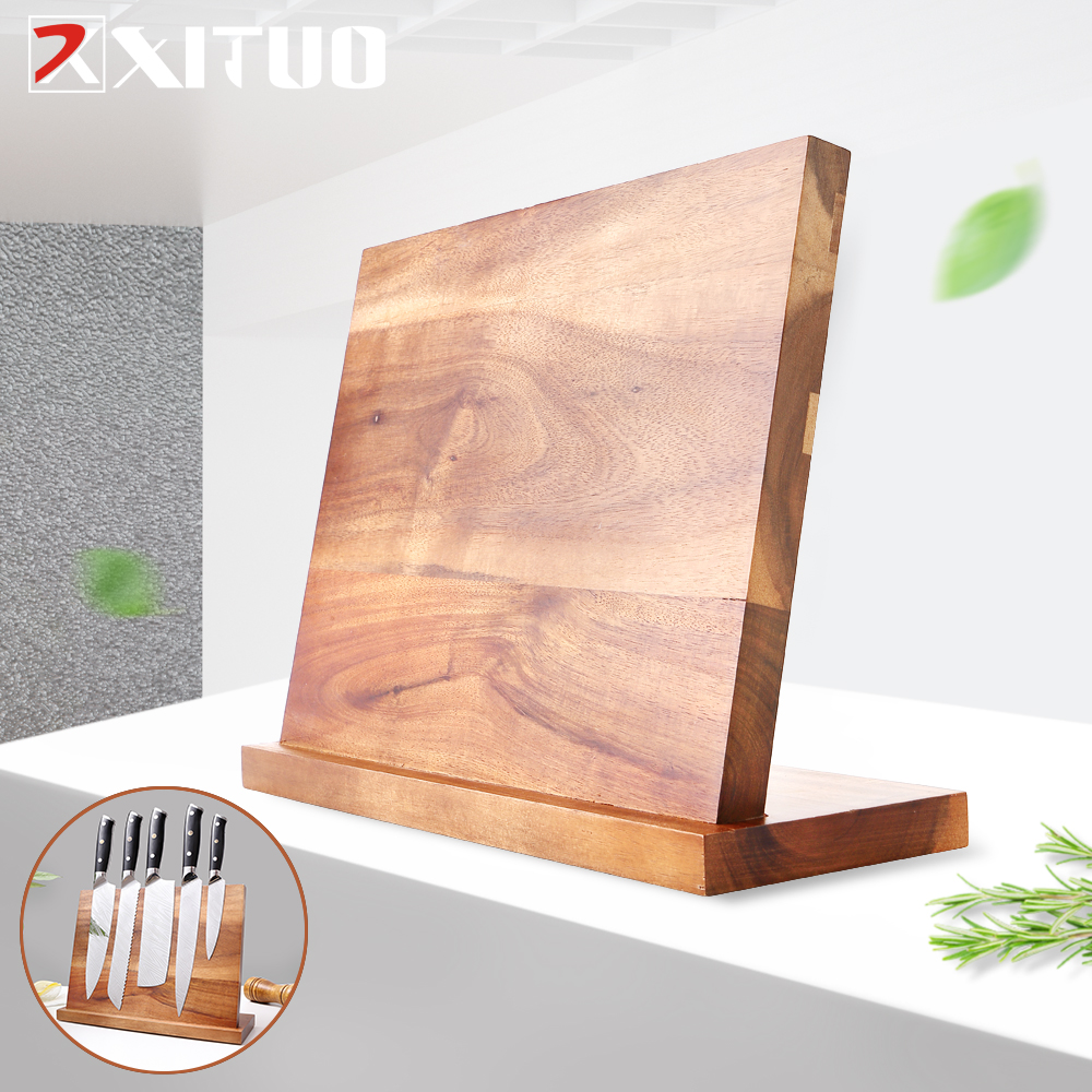 Acacia Magnetic Wood Knife Block