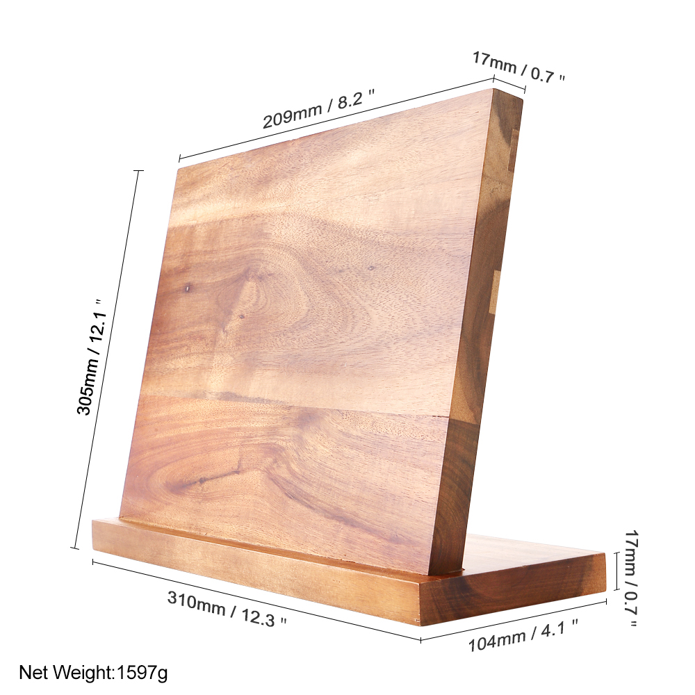 Acacia Magnetic Wood Knife Block