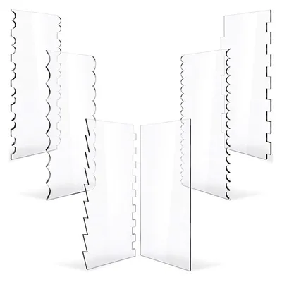 Acrylic Cake Decorating Combs (6pcs) Acrylic Cake Decorating Combs (6pcs)