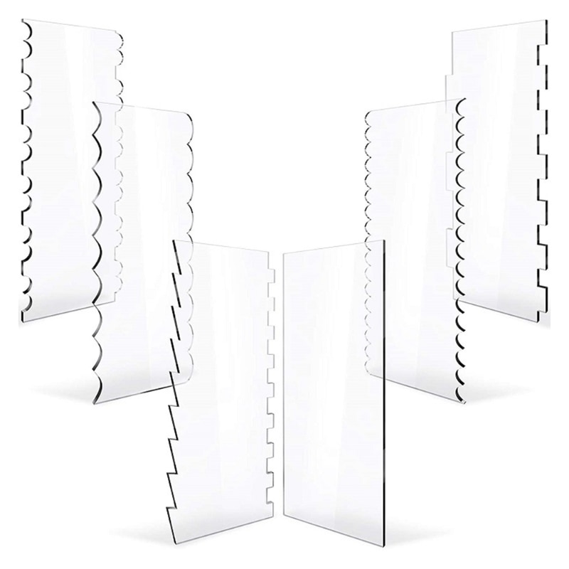 Acrylic Cake Decorating Combs (6pcs)