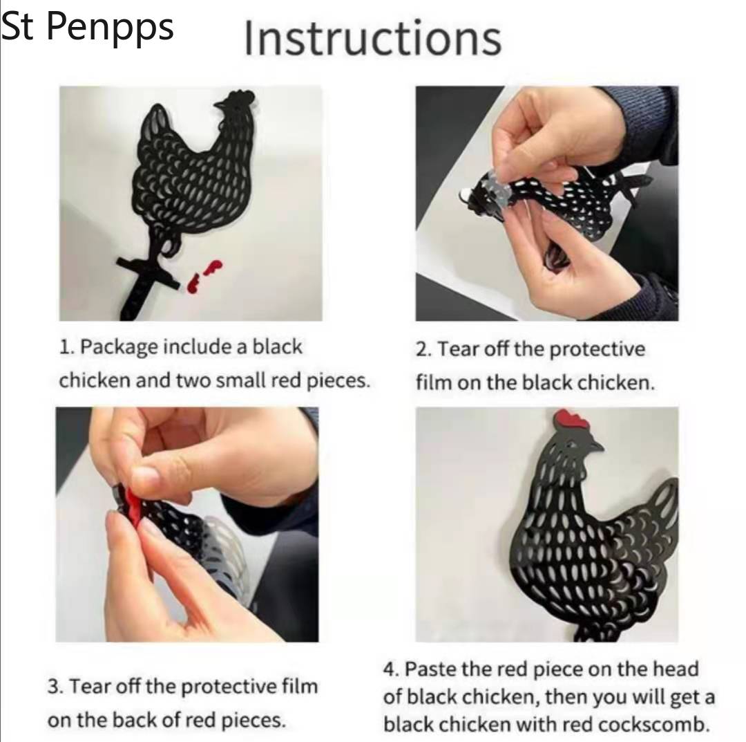 Acrylic Chicken Lawn Ornaments (5 pcs)