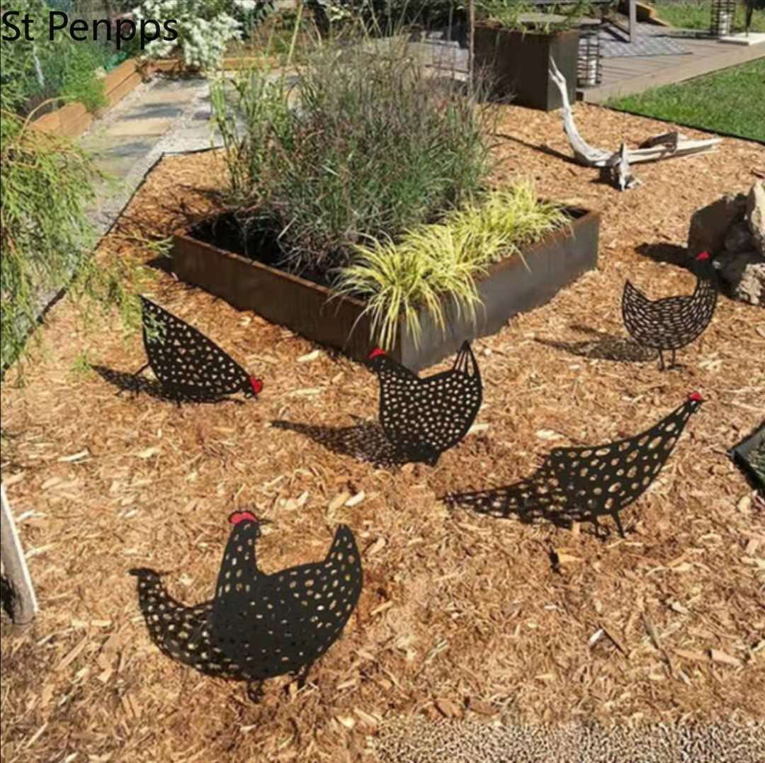 Acrylic Chicken Lawn Ornaments (5 pcs)