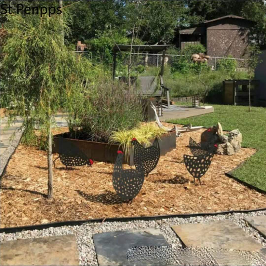 Acrylic Chicken Lawn Ornaments (5 pcs)
