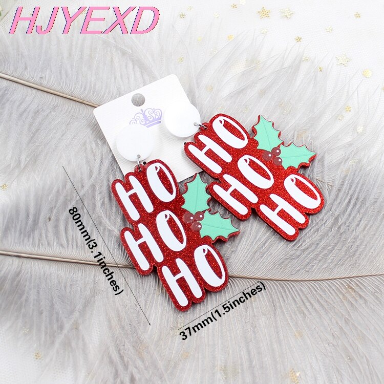 Acrylic Christmas Ho Ho Ho Earrings Acrylic Christmas Ho Ho Ho Earrings