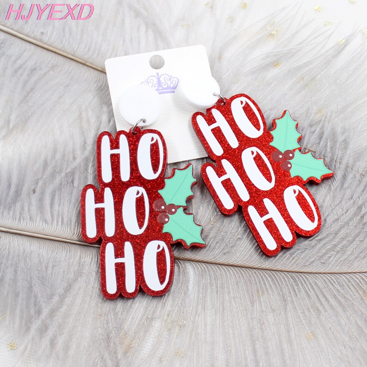 Acrylic Christmas Ho Ho Ho Earrings Acrylic Christmas Ho Ho Ho Earrings
