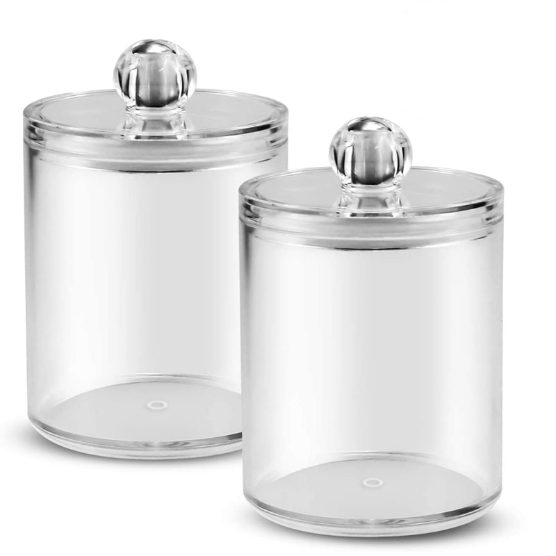 Acrylic Cotton Pad Containers (2 Pcs)