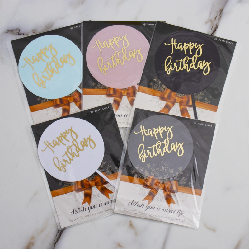 Acrylic Happy Birthday Round Topper Acrylic Happy Birthday Round Topper