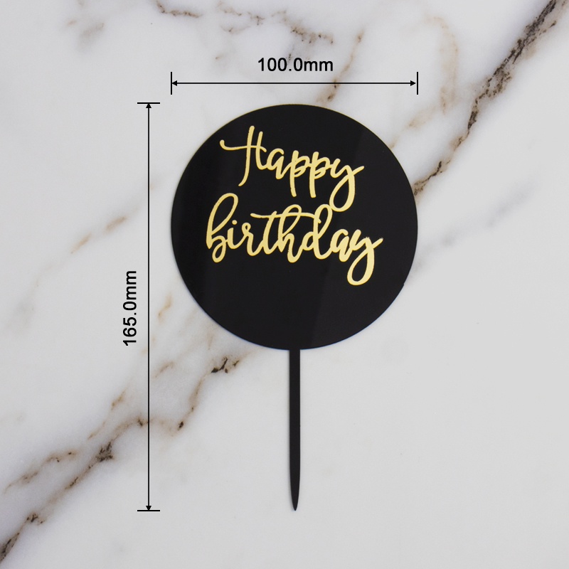 Acrylic Happy Birthday Round Topper Acrylic Happy Birthday Round Topper
