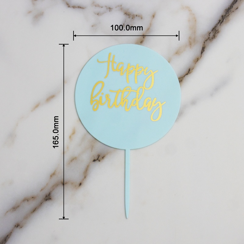 Acrylic Happy Birthday Round Topper Acrylic Happy Birthday Round Topper