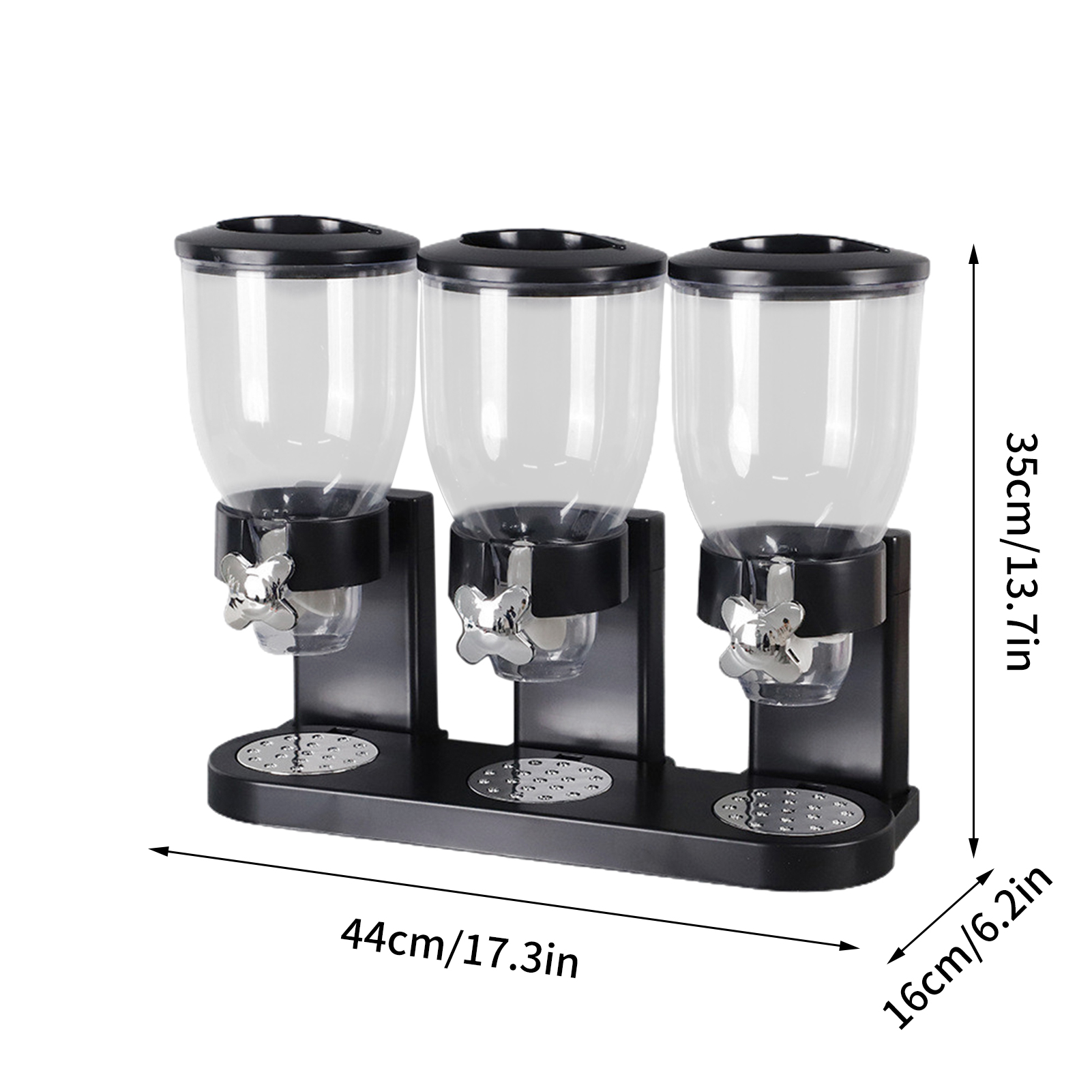 Acrylic Kitchen Triple Cereal Dispenser