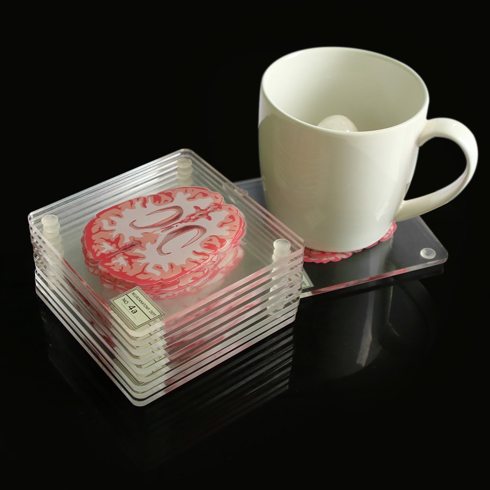 Acrylic Non-Slip Brain Coasters (10pcs) Acrylic Non-Slip Brain Coasters (10pcs)