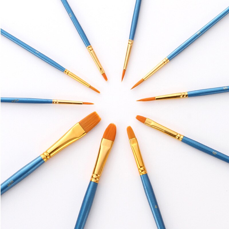 Acrylic Paint Brush Set (10 Pcs)