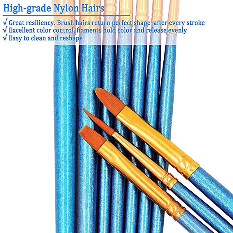 Acrylic Paint Brush Set (10 Pcs)