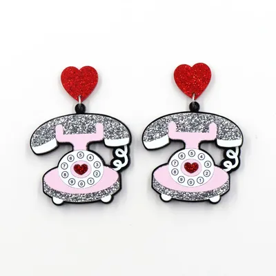 Acrylic Retro Telephone Earrings Acrylic Retro Telephone Earrings