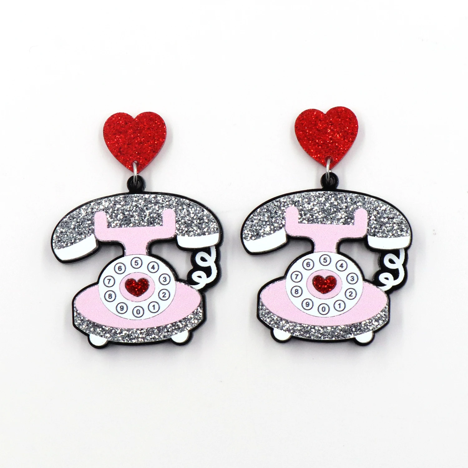 Acrylic Retro Telephone Earrings Acrylic Retro Telephone Earrings