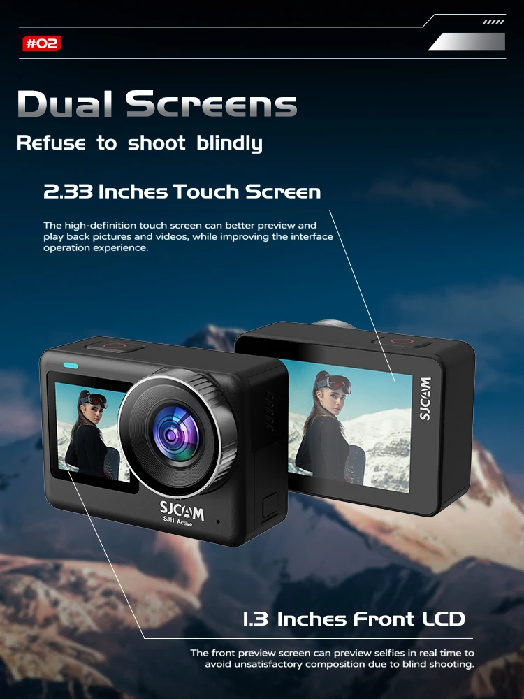 Active Action Camera 4K 2.33″ Touch Screen Waterproof 5G WiFi Active HDR Video Action Cam Camera Sport